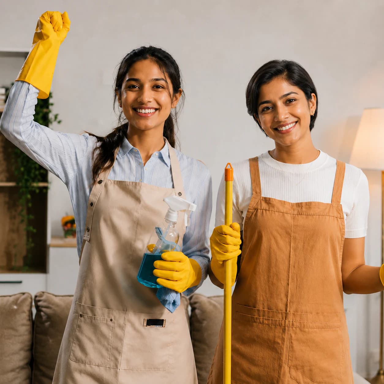 Two Silver Shadow cleaning professionals ready to work